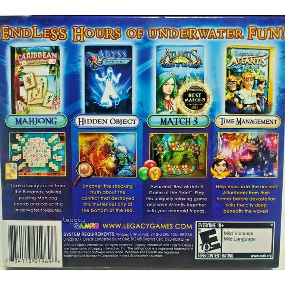 Lot of Jewel Gem Match Quest Collection Mahongg Computer PC Games CD-ROM Windows - Picture 3 of 9